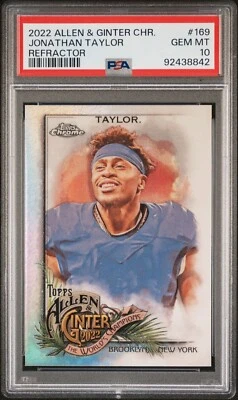 Jonathan Taylor - 2022 Allen & Ginter Chrome Refractor  PSA 10 - Image 1 of 2