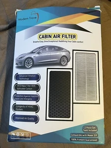 HEPA Cabin Air Filter Activated Carbon For Tesla Model 3 Model Y Set Of 2 + Tool - Picture 1 of 7