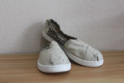 Zapatos Toms Niños Talla Y3 Beige Leopardo Estampado Animal Sin Cordones Alpargata Usados Foto 1 de 4