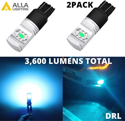 Bombilla de luz diurna LED 7443 azul hielo DRL, burbuja de luz, azul cielo, azul bebé Foto 1 de 4