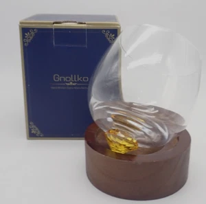 NEU Rotierender Whisky Cognac Mundgeblasen Glas Bernstein Kristall Holz Untersetzer Basis - Bild 1 von 10
