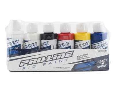 ProLine Racing RC Paint Primary Color Set -Red White Black Yellow Blue PRO632300 - Image 1 of 3