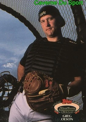 675  GREG OLSON  ATLANTA BRAVES TOPPS BASEBALL CARD STADIUM CLUB 1992 - Photo 1/2