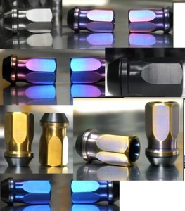 20x 24x set 14x1.5 9/16-18 Open End Titanium Wheel Lug Nut Nuts Floating 60 R14 - Picture 1 of 25