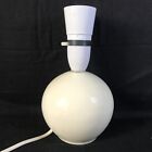 Vintage Cream Pottery Ceramic Lamp Bases Globe, Orb,Sphere, Working, 7” Tall.