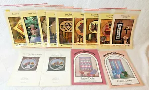 12-1980's QUILTING APPLIQUE PATTERNS-WALL HANGINGS-HOOPS-BUTTERFLIES CATS BIRDS+ - Picture 1 of 9