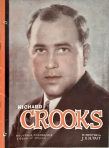 Richard Crooks, Tenor - 1936 Programme & Book of Words - Town Hall, Melbourne - Picture 1 of 12