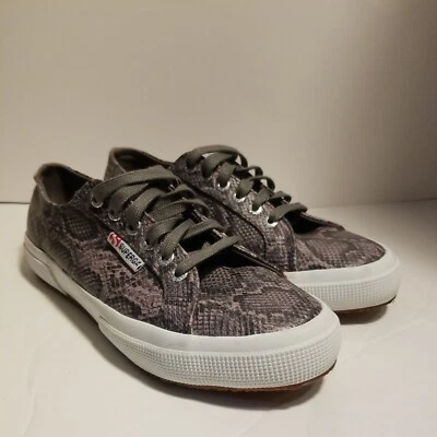 Zapatos Superga para mujer talla 8 hombre 6,5 gris piel de serpiente estampado plataforma comodidad causal Foto 1 de 4
