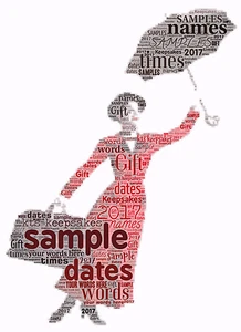 word art personalised gift present keepsake Birthday Mary Poppins Teacher - Picture 1 of 1