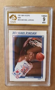 Michael Jordan All Star Hoops 1991/92 - NBA Card #253 CGA 9 MINT not PSA - Picture 1 of 2