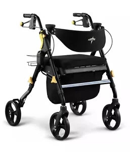 MEDLINE Empower Rollator Walker w/Seat, Folding, MDS86845BLK - Picture 1 of 7