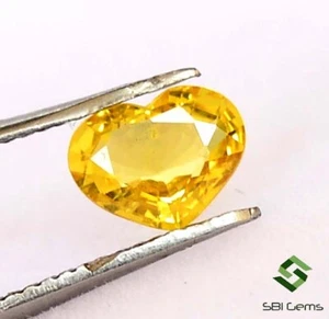 Natürlicher gelber Saphir Herzform Schliff 6x4,50 mm 0,48 cts facettiert lose Edelsteine - Bild 1 von 6