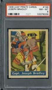 1948 Blatt Piraten Karten #158 Kapitän Joseph Bradley PSA 8 - Bild 1 von 2