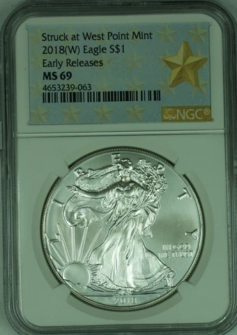 2018 ASE Silver Eagle $1 Early Releases, NGC MS 69 C Cover