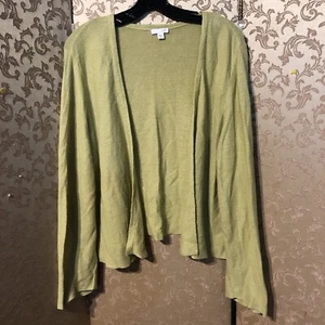 J. Jill Green Open Cardigan Sweater Size Large L - Picture 1 of 5