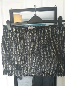 Vintage BNWT Michael Bastin For Gant Feather Mini Skirt 2011 Uk Size 12 - Picture 1 of 5