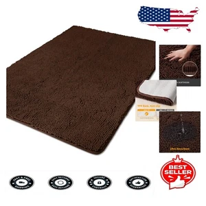 Luxurious 40x60 Inch Chenille Bath Rug - Absorbent, Non-Slip & Machine Washable - Picture 1 of 8