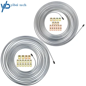 3/16 and 1/4 inch Brake Line Kit 25 Ft Rolls W/ Fittings NEW 2PCS - Picture 1 of 6