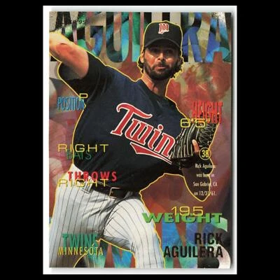 Бейсбольная карточка Рика Агилеры No196 1995 Fleer Minnesota Twins MLB почти как новая - Изображение 1 из 3