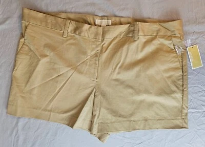 Michael Kors Women's Khaki Shorts Plus Size 24W Flat Front NWT - LO57 - Image 1 of 4