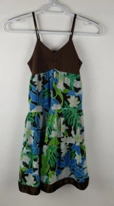 George Tank Dress Spaghetti Strap Multicolor Floral Pattern Girls Size 8 - Picture 1 of 7