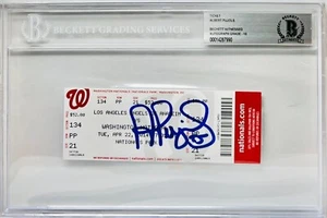 Albert Pujols Signed 500 HR Game Ticket 4/22/14 Beckett Grade 10 BAS 00014287990 - Picture 1 of 1