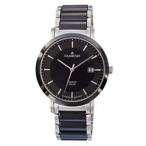 Dugena Men's Watch Stainless Steel-Ceramic Solar 4461005 Date - Picture 1 of 3