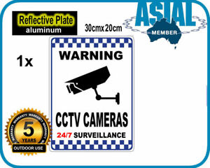 Reflective Security  CCTV cameras SURVEILLANCE METAL Warning Sign