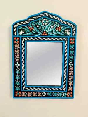 New Wall Mirror Handmade Moroccan Mirror Wall Decor Handpainted Wood Art Frame - Photo 1/4