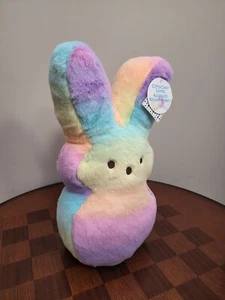 PEEPS Just Born Easter Bunny RAINBOW Plush Shaggy 15" Cotton Candy Scented 2022 - Picture 1 of 3