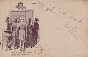 # GIOCO DEL LOTTO- DAVANTI AL BOTTEGHINO-- CON SUGGERIMENTO CINQUINA E TERNO - Picture 1 of 1