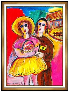 Zamy Steynovitz Original Ölgemälde auf Leinwand signiert Portrait Modern Artwork - Bild 1 von 4