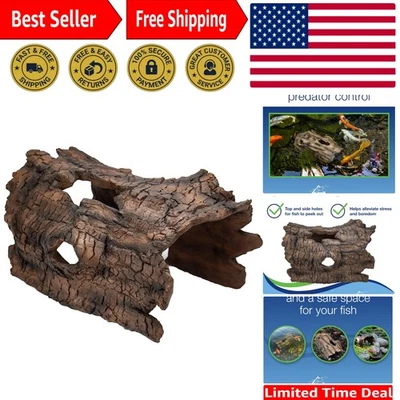 Elegante cueva de peces de tronco sintético - Control de depredadores para koi, acuarios y estanques Foto 1 de 4