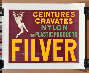Ceintures Cravates FILVER, J. d'Ylen Affiche c. 1926 Vintage advertising poster - Imagen 1 de 2