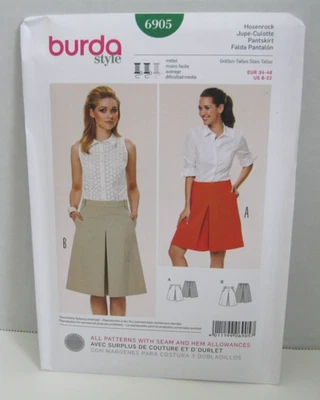 Burda Style 6905 Semi-Fitted Pantskirt /Culotte Misses' 8-22 Pattern Uncut - Image 1 of 2