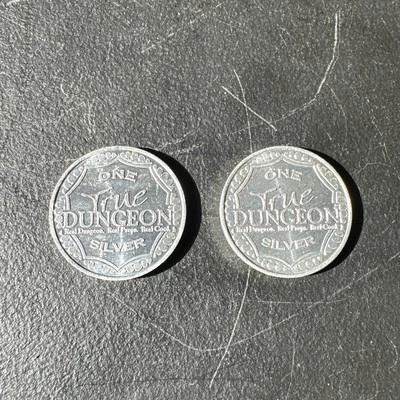 True Dungeon True Fantasy Tavern One SIlver token lot of 2 - Image 1 of 2