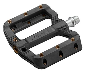 Black Magic Plastic Flat Mountain Bike Pedal Set - Lightweight 103x98 Orange - Picture 1 of 8
