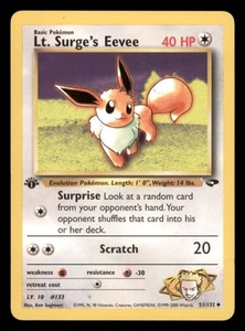 Lt. Surge's Eevee 51/132 1st Edition Gym Challenge 2000 - Picture 1 of 2