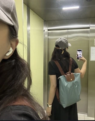 LONGCHAMP Le Pliage Original M unisexBackpack acier blue color - Image 1 of 4