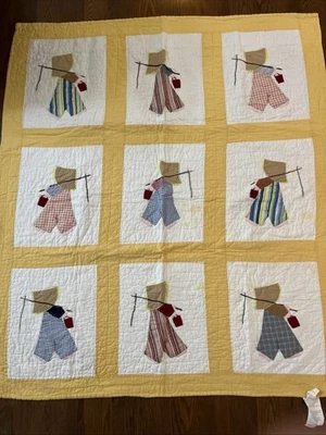 "50x55"" COMPRADO EN TIENDA ARTE DE PARED COLCHA NIÑOS PESCA CUADROS JERSEY 9 CUADRADOS AMARILLO" Foto 1 de 4