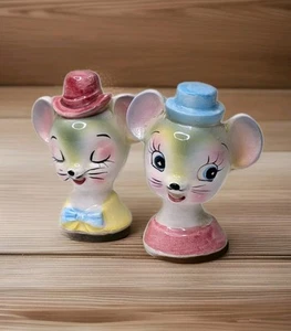 Vintage Mid Century Maus Keramik Salz und Pfefferstreuer Made in Japan 50er Jahre - Bild 1 von 13