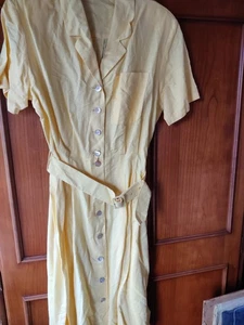 betty barclay, shirtwaist Kleid gelb, Schulterpolster, Baumwolle - Bild 1 von 2