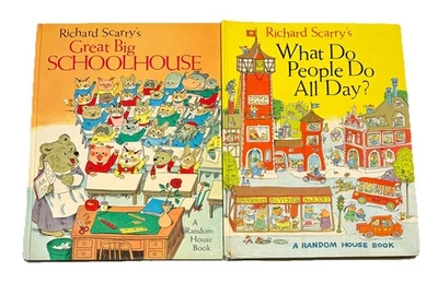 Lot Of 2 Richard Scarry Books Vintage 1960s Hardcover Foto 1 de 4