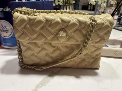 Kurt Geiger London Kensington Leather Shoulder Bag Black Quilted, Falcon Jewel - Image 1 of 4