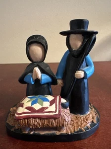 Blossom Bucket Amish Mutter & Vater Paar Figuren Esther O’Hara 2014 betend - Bild 1 von 12