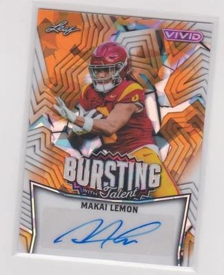 2025 Leaf Vivid Makai Lemon Bursting With Talent autógrafo automático 1/4 USC Trojans - Imagem 1 de 2
