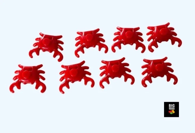 BIG BRICK LITTLE BRICK BBLB Brick Red Crabs x 8 , City, Farm Animal , Lego compatible- New