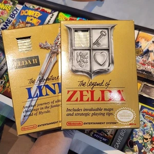 Nintendo NES Legend of Zelda & Zelda II Adventure of Link Gold CIB SET of 2 - Picture 1 of 21