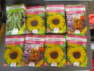 Lote de 60 paquetes de semillas de jardinería tamaño gigante: verduras, flores 2025 Foto 1 de 4