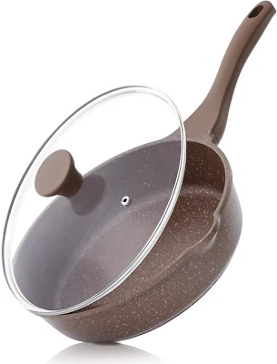 Toffeebbrun, Padella Antiaderente 28 Cm, Padella Profonda Con Coperchio, Rivesti - Immagine 1 di 4